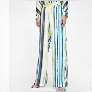 Zara - Palazzo, striped print, yellow, blue, boho, wide leg